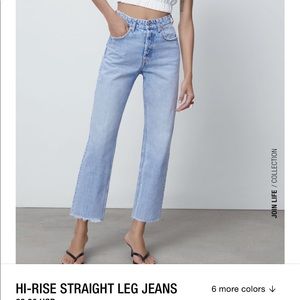 Zara hi-rise straight leg jeans